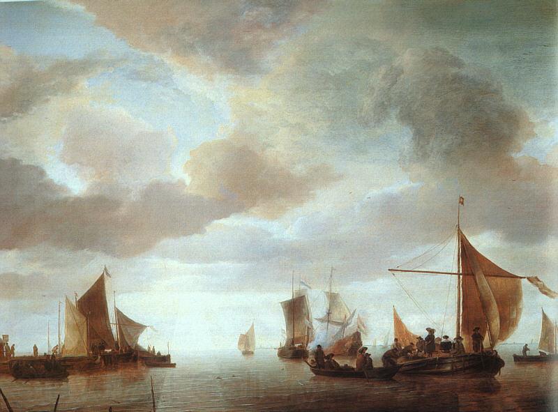 Jan van de Cappelle Ships on a Calm Sea near Land Germany oil painting art